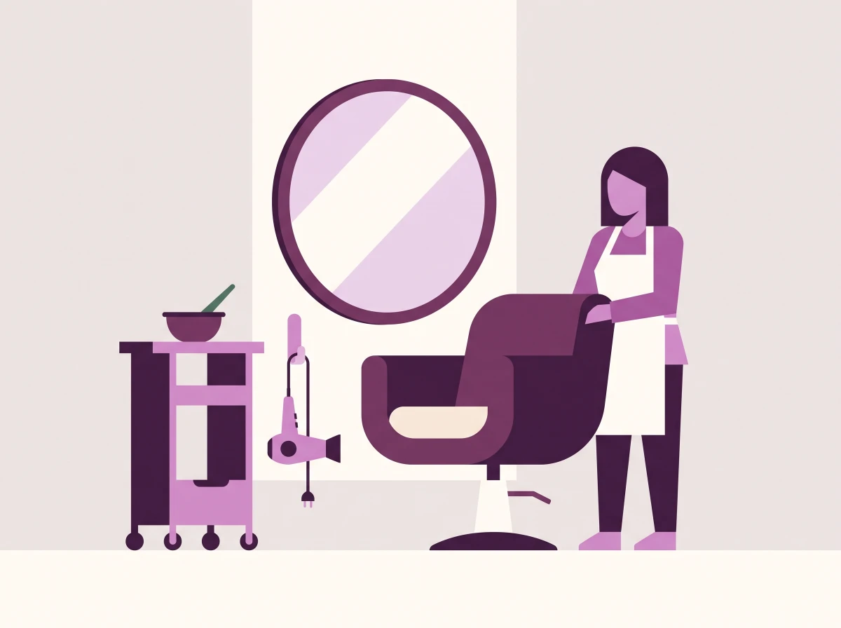 Flat illustration representing hair salons.